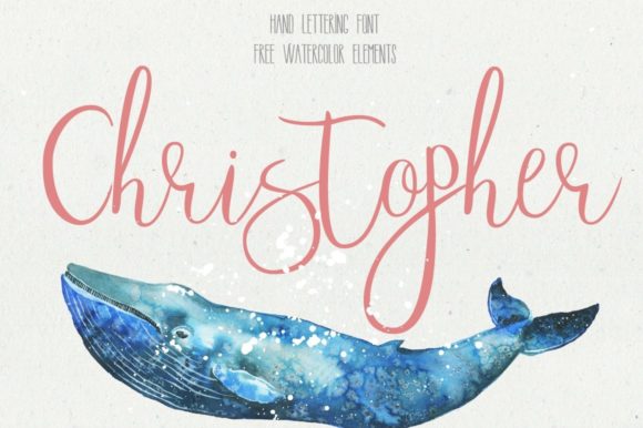 Christopher Font: A Handwritten Design with Watercolor Elements