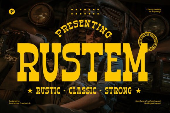 Rustem Font: Bold Western Character for Modern Design